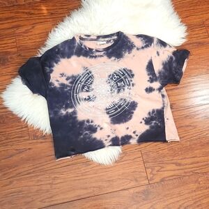 Preston & James Acid Wash Zodiac Raw Edge Cotton Tshirt